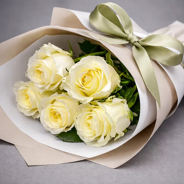 Букет из белых роз (50-60 см)